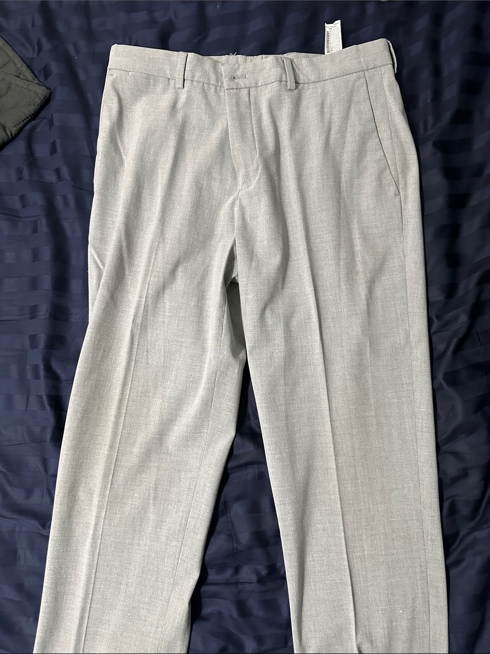 Zara Light Gray Men's Dress Pants - Tailored Crease Front